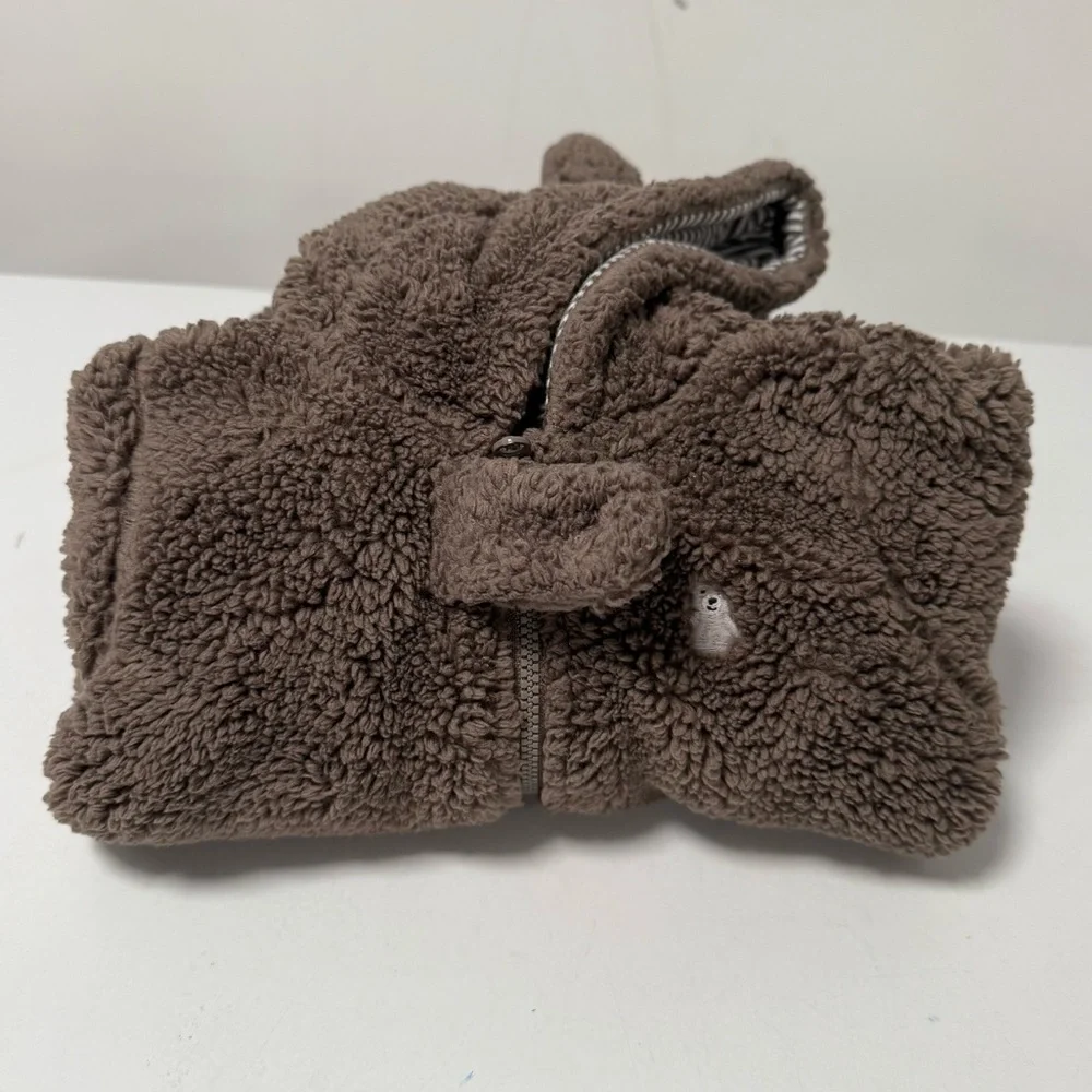 Soft fleece brown teddy bear onesie